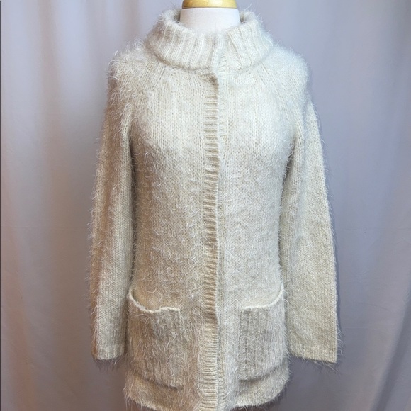 Free People Sweaters - Free People Cream Fuzzy Cardigan, Small - Like New